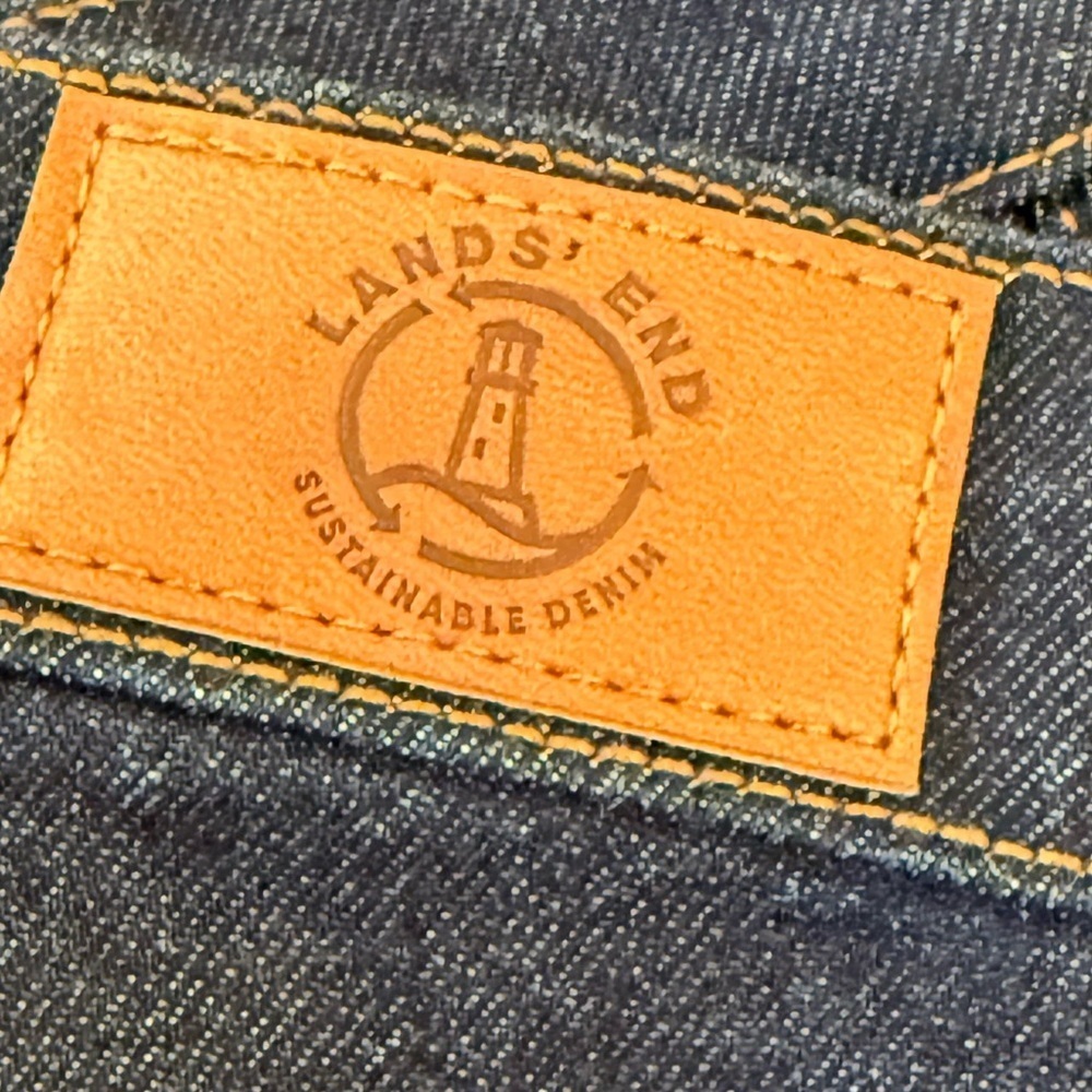 Lands' End Size 16 High Rise Straight Leg Blue Jeans - Picture 10 of 12